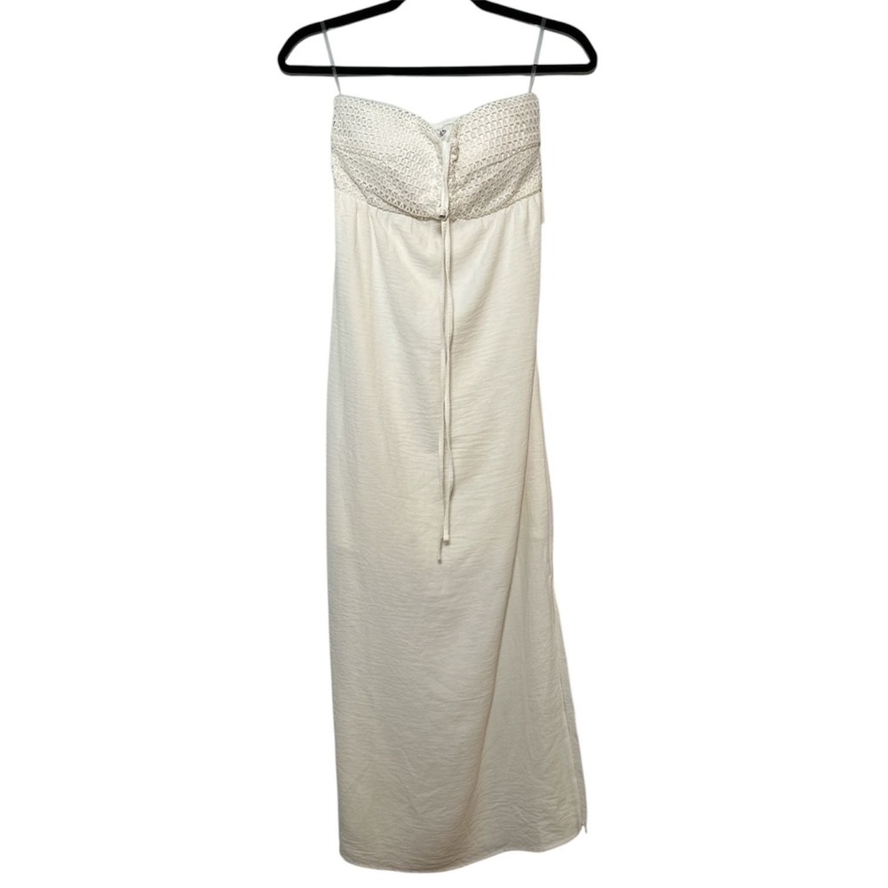 No Boundaries Strapless Crochet-Bust Gauze Maxi Dress Small NWT